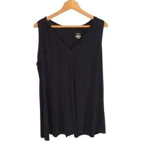 Lane Bryant Sleeveless V-Neck Knit Black Top 18/20